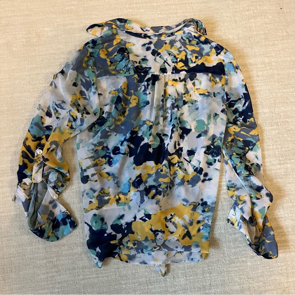 KUT from the Kloth Tie Hem Chiffon Top - Picture 3 of 5